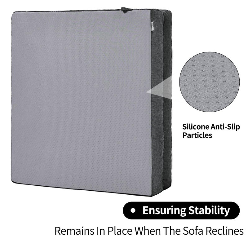 HAVARGO Recliner Cushions for Elderly, 20x20x4 Inch Thick Chair Cushion for Shorter Users Patent Design Soft Tufted Dual Layer Booster Seat Cushions for Seniors Recliner Risers Gray 1P - Image 5