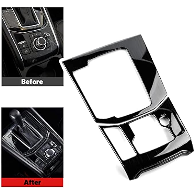 ريحني قطعتان لمازدا CX5 2024 2023 2022 2021 2020 2019 2018 2017 ملحقات داخلية للسيارة غطاء وحدة التحكم المركزية للسيارة لوحة التروس غطاء مقبض ناقل الحركة الإطارات الفولاذ المقاوم للصدأ الأسود - Image 4