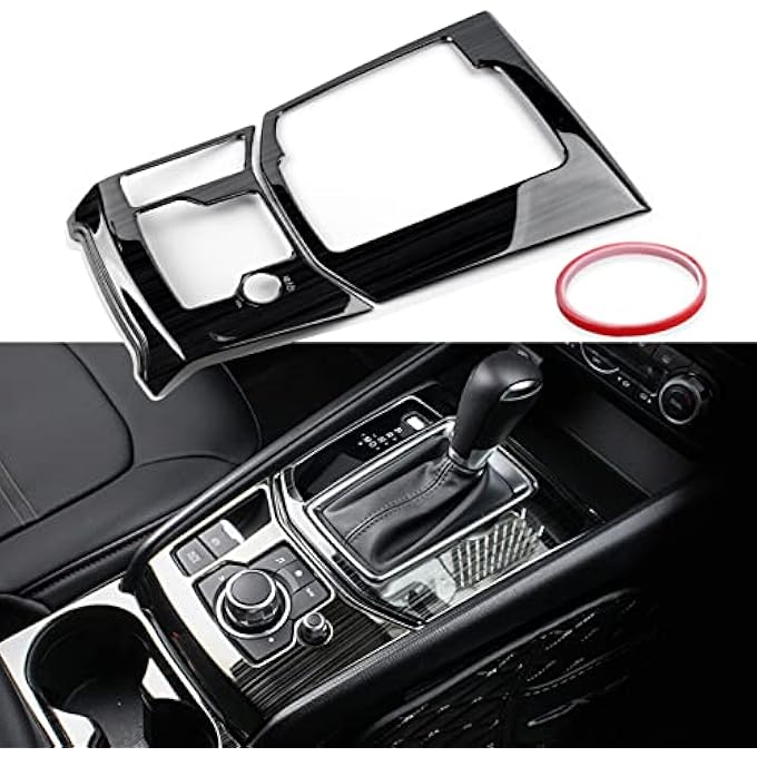 ريحني قطعتان لمازدا CX5 2024 2023 2022 2021 2020 2019 2018 2017 ملحقات داخلية للسيارة غطاء وحدة التحكم المركزية للسيارة لوحة التروس غطاء مقبض ناقل الحركة الإطارات الفولاذ المقاوم للصدأ الأسود - Image 1