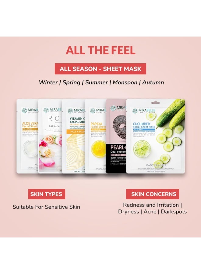 MIRABELLE COSMETICS KOREA Sensitive Skin Facial Sheet Mask (Pack of 6) - Image 4