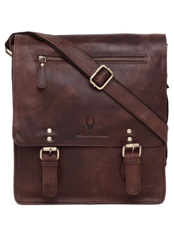 WildHorn Genuine Leather Sling Messenger Bag | Stylish, Functional & Spacious | Buckle Closure | Adjustable Strap | 1-Year Warranty - Image 2
