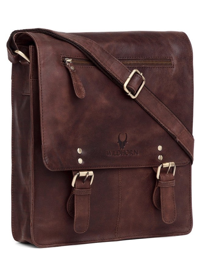 WildHorn Genuine Leather Sling Messenger Bag | Stylish, Functional & Spacious | Buckle Closure | Adjustable Strap | 1-Year Warranty - Image 1