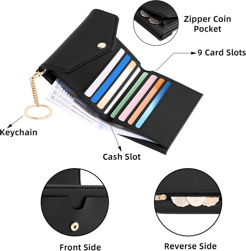 Gostwo Womens Wallet RFID Blocking Small Wallets Woman Credit Card Holder Trifold Ladies Wallets with Coins Zipper Pocket - Image 3