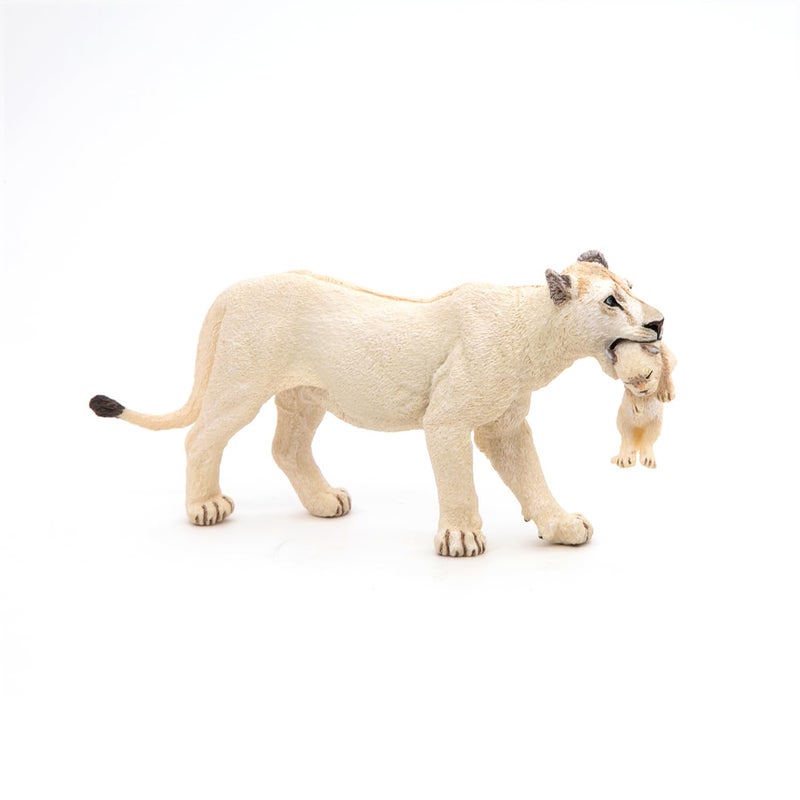 Papo White Lioness with Cub Figure, Multicolor - Image 4