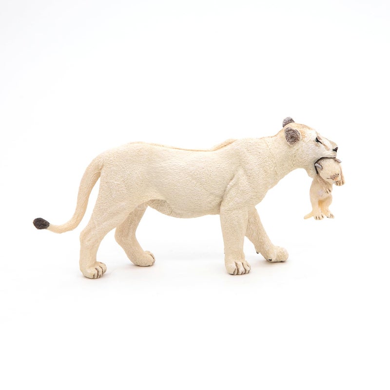 Papo White Lioness with Cub Figure, Multicolor - Image 3