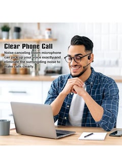 General Bone conduction headset Bluetooth with microphone Wireless computer headset with microphone Open bluetooth headset Noise cancelling multipoint connection For PC, work  - Image 2