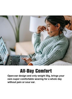 General Bone conduction headset Bluetooth with microphone Wireless computer headset with microphone Open bluetooth headset Noise cancelling multipoint connection For PC, work  - Image 4