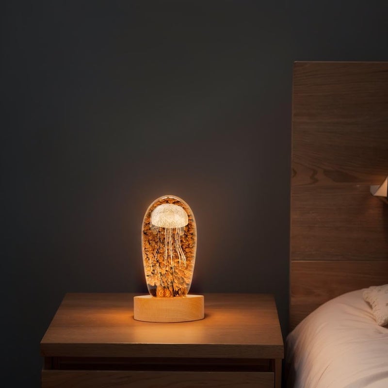 Bituulor Battery Power Led Light Stand for 3D Crystal Art Glass,Warm Light,Wood,4 inch - Image 5