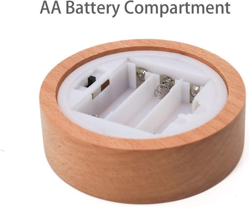 Bituulor Battery Power Led Light Stand for 3D Crystal Art Glass,Warm Light,Wood,4 inch - Image 3