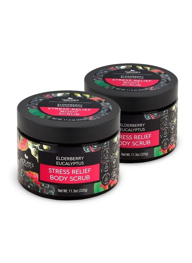 Nature's Beauty - Elderberry Eucalyptus Stress Relief Body Scrub Multi-Pack - Gently Exfoliate, Relax & Calm Dry Skin, Made w/ Shea Butter, Avocado Oil and Sweet Almond Oil, 11.3 oz (2 Pack) - Image 1
