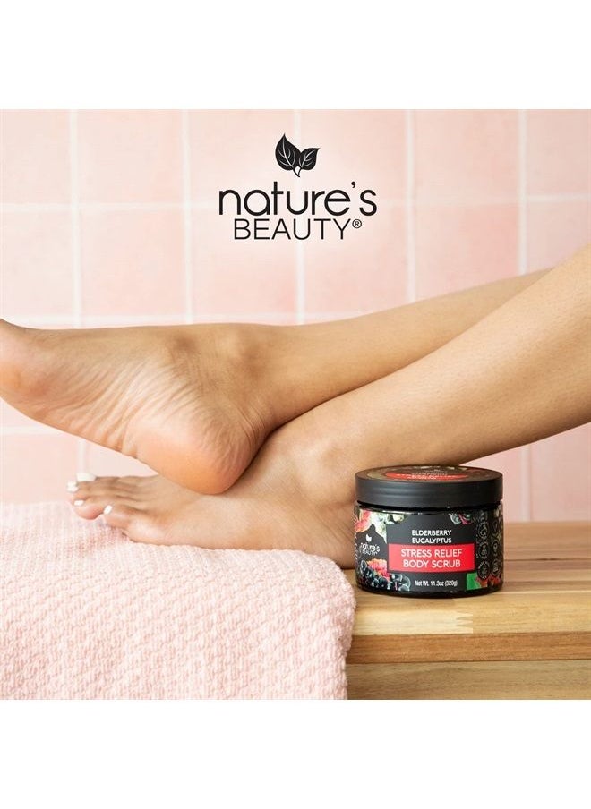 Nature's Beauty - Elderberry Eucalyptus Stress Relief Body Scrub Multi-Pack - Gently Exfoliate, Relax & Calm Dry Skin, Made w/ Shea Butter, Avocado Oil and Sweet Almond Oil, 11.3 oz (2 Pack) - Image 1