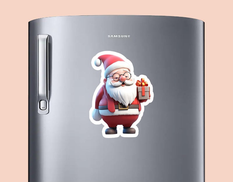Deep Print Mart Santa Claus Fridge Magnet - Christmas Gift, Christmas Decor Size 3 X 4 inch (Multi 06) - Image 2