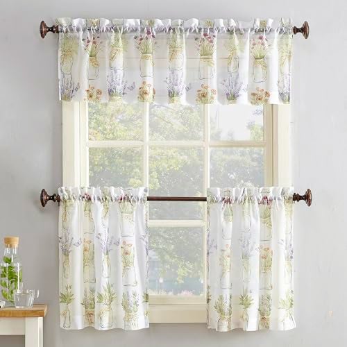 No. 918 Eve's Garden Semi-Sheer Rod Pocket Kitchen Curtain Valance, 54" x 14", White - Image 5