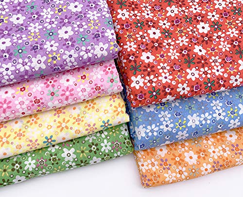 Antetek 7 قطع قماش قطن 20" × 20" لوازم صنع DIY لتجميع اللحاف وقطع القماش وقطع القماش السميكة لعمل اللحاف ووسائد قطنية (خلط الألوان، 20" × 20") - Image 2