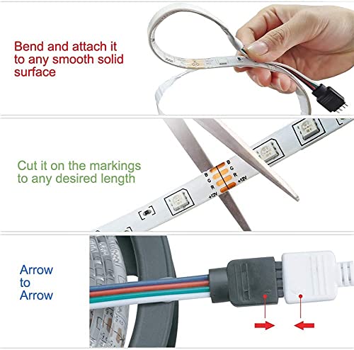 Desidiya 5 Meter 300 Led 5050 RGB Led Strip with Adapter/Connector/Driver, False Ceiling with 2A Adapter,16 Multicolour (RGB Led Strip Pack of 1) Copper - Image 4