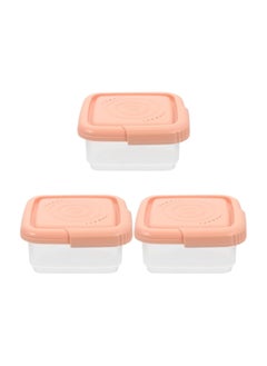 KASTWAVE 3 Pcs Cheese Slice Storage with Lids, Lunch Meat Container for Refrigerator, Stackable Airtight Deli Meat Storage Box, Preserves Cheese's Freshness and Flavor (240Ml - Pink)  - Image 1