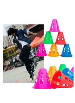 Excefore Marker Cone,Roller skating obstacle, Sport Training Traffic Cone,  Sport Space Marker, Traffic Cone Set For Kids Home Football Training Soccer (10 Pcs-Red, Yellow, Blue, Green, Pink)  - Image 2