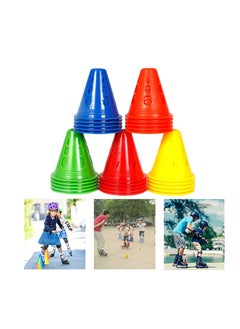 Excefore Marker Cone,Roller skating obstacle, Sport Training Traffic Cone,  Sport Space Marker, Traffic Cone Set For Kids Home Football Training Soccer (10 Pcs-Red, Yellow, Blue, Green, Pink)  - Image 1