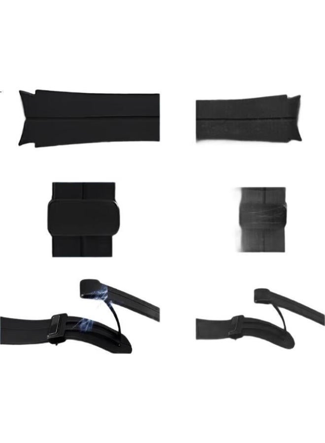 watchbond Compatible With Oppo Watch 4 Pro/3 Pro Watch Strap, Oppo Watch X Silicone Magnetic Folding Buckle Strap, Smart Sports Style Wristband, 46Mm Men'S And Women'S Style Wristband - Image 2