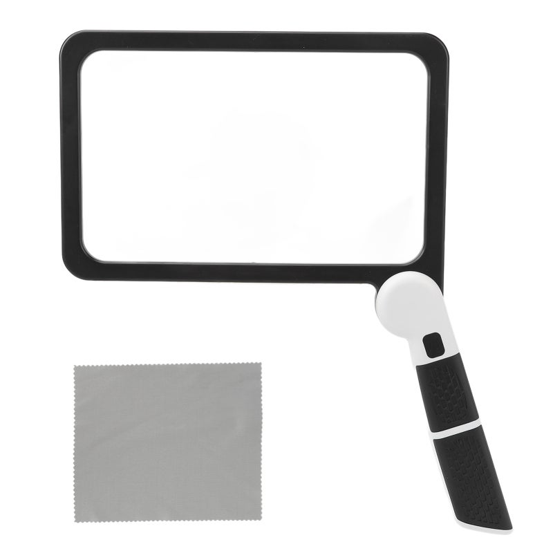 Handheld Folding Magnifying Glass with 48 LED Lights 3 Light Modes - 5X Acrylic Lens Ergonomic Comfortable Grip Portable Foldable Design for Reading Stamp Coin Collection - Image 1