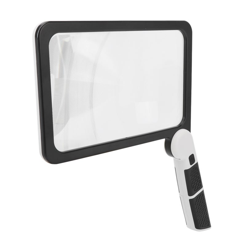 Handheld Folding Magnifying Glass with 48 LED Lights 3 Light Modes - 5X Acrylic Lens Ergonomic Comfortable Grip Portable Foldable Design for Reading Stamp Coin Collection - Image 4