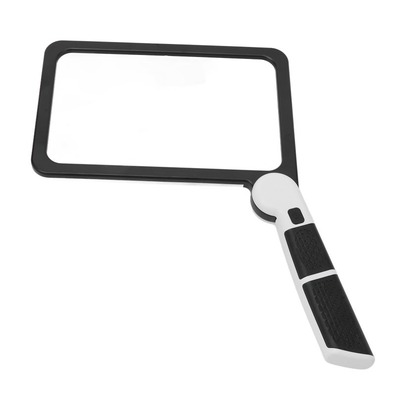 Handheld Folding Magnifying Glass with 48 LED Lights 3 Light Modes - 5X Acrylic Lens Ergonomic Comfortable Grip Portable Foldable Design for Reading Stamp Coin Collection - Image 5