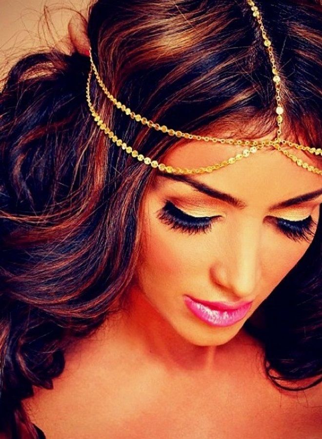Denifery Bridal Boho Gold Head Chain Bridal Headpiece Bohemian Wedding Hair Accessories - Image 1