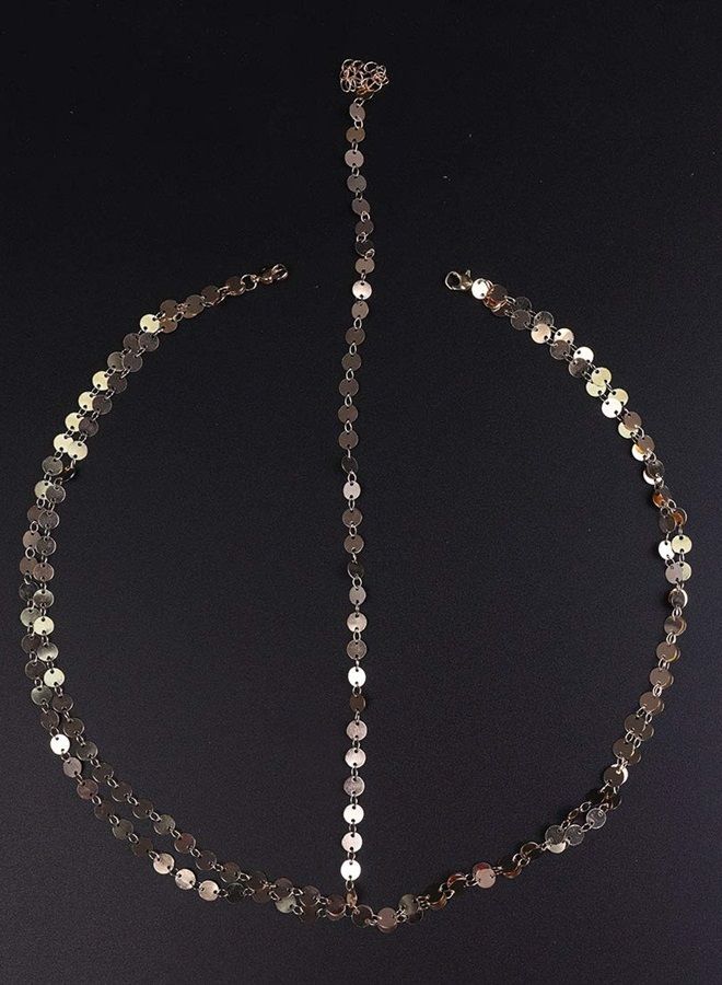 Denifery Bridal Boho Gold Head Chain Bridal Headpiece Bohemian Wedding Hair Accessories - Image 2