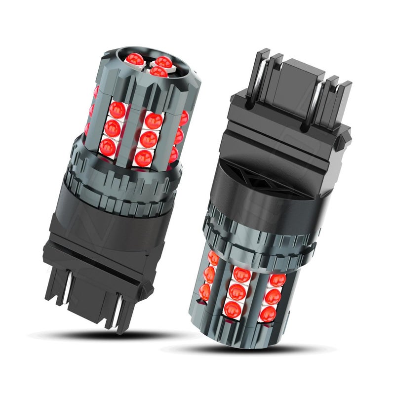 AZQOP 3157 3057 LED BrakeTail Stop Light Bulbs Compatible with Dodge Ram 1500 2500 3500 2003 2004 2005 2006 2007 2008 2009 2010 2011 2012 2013 2014 2015 2016 2017 2018 2019 300 Brightness Red 2PCS - Image 3