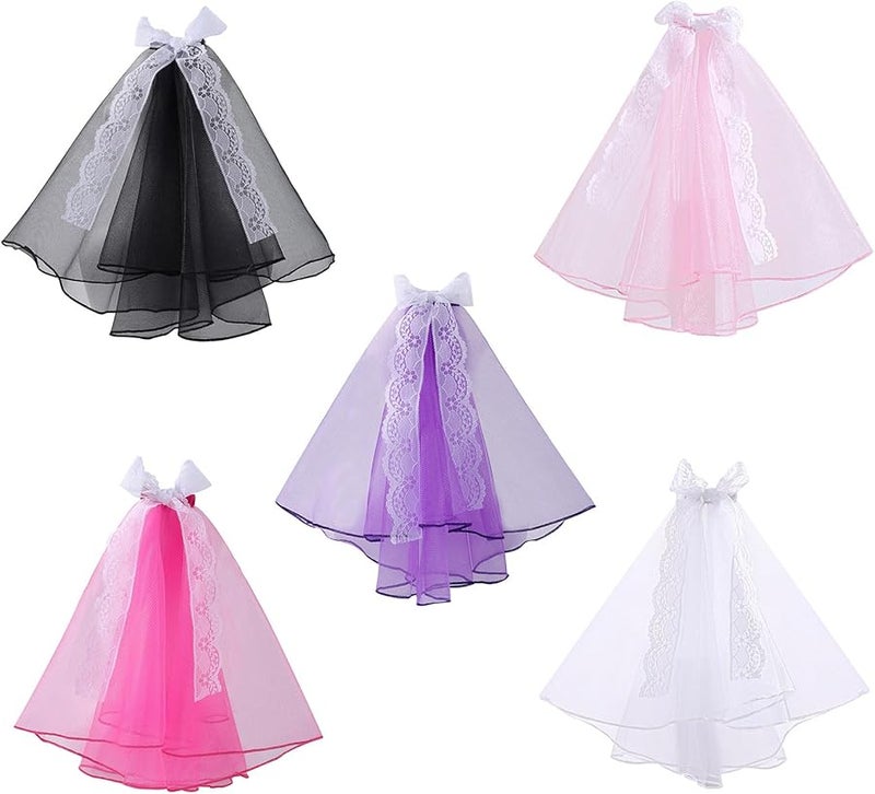 White Pet Wedding Veil With Lace Bow Headgear For Dog Cat Bride Costume Party Photo Prop - Image 5