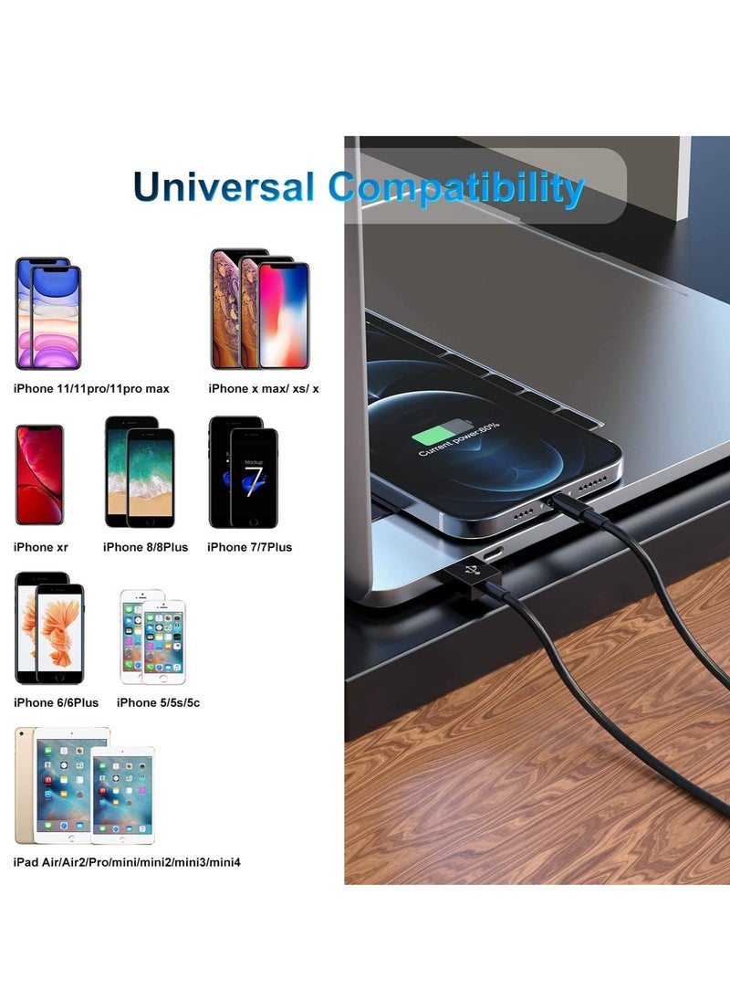 Generic - 3 Pack Apple MFi Certified iPhone Charger Cable 6ft, Apple Lightning to USB Cable Cord 6 Foot, 2.4A Fast Charging Apple Phone Long Chargers for iPhone 11/11Pro/11Max/ X/XS/XR/XS Max/8/7/6 (Black, 6ft) - Image 1