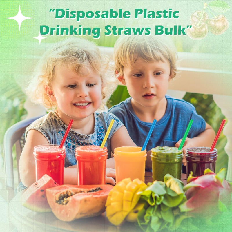 Eaasty 500 Pcs Snow Cone Spoon Straws  Flexible Plastic Flexible Disposable Drinking Straws  Disposable Plastic Sip Stir Sticks (Blue Green Yellow Red) - Image 3