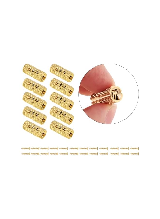 S-TOP 8 Pcs Mm Hidden Brass Barrel Hinges, Concealed Box 180 Degree Opening Angle Invisible Furniture Hinges For Diy, Jewelry Box, Hand Craft - Image 2