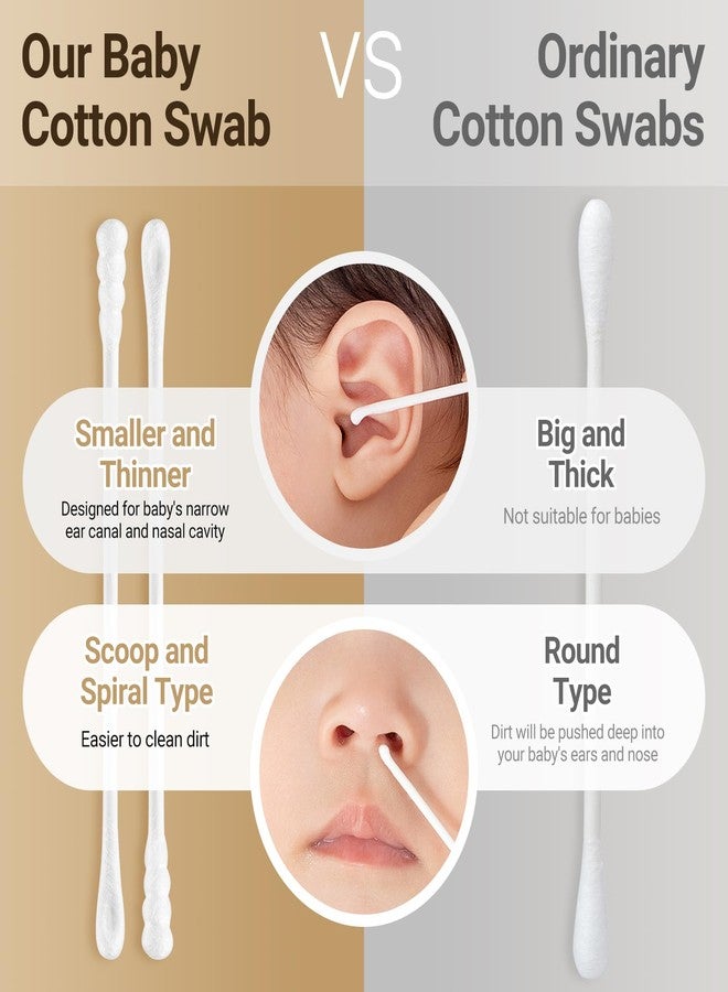 SEEDNUR Baby Cotton Swabs Paper Sticks Cotton Buds for Newborn,Kids 100% Organic Cotton Qtips Cotton Swabs 400 Count for Baby Ear Nose Clean - Image 2