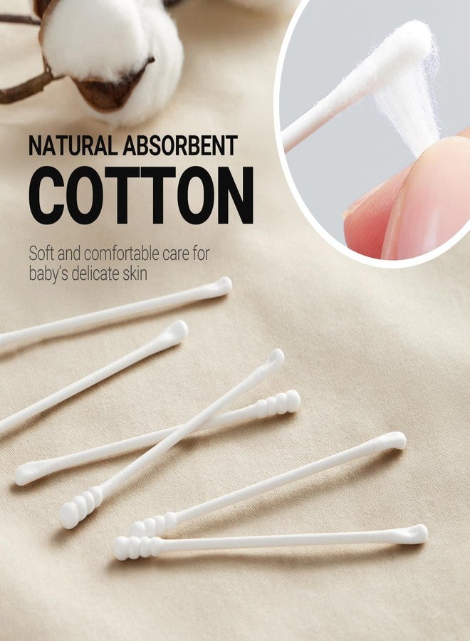SEEDNUR Baby Cotton Swabs Paper Sticks Cotton Buds for Newborn,Kids 100% Organic Cotton Qtips Cotton Swabs 400 Count for Baby Ear Nose Clean - Image 3
