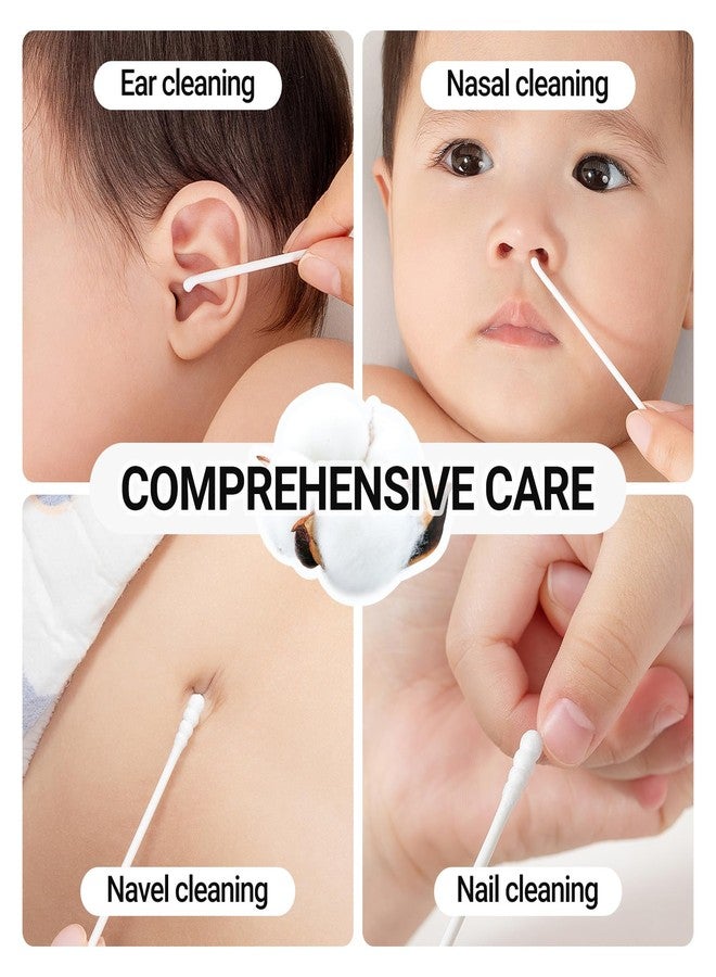 SEEDNUR Baby Cotton Swabs Paper Sticks Cotton Buds for Newborn,Kids 100% Organic Cotton Qtips Cotton Swabs 400 Count for Baby Ear Nose Clean - Image 5
