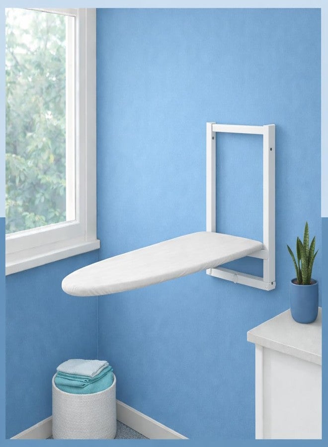 JAIMINI Home Wall Mount Ironing Table/Board | Space-Saving & Foldable Mechanism | White | DIY Assembly | Easy-Release Lever, Removable Cotton Cover & Mounting Hardware - Image 1