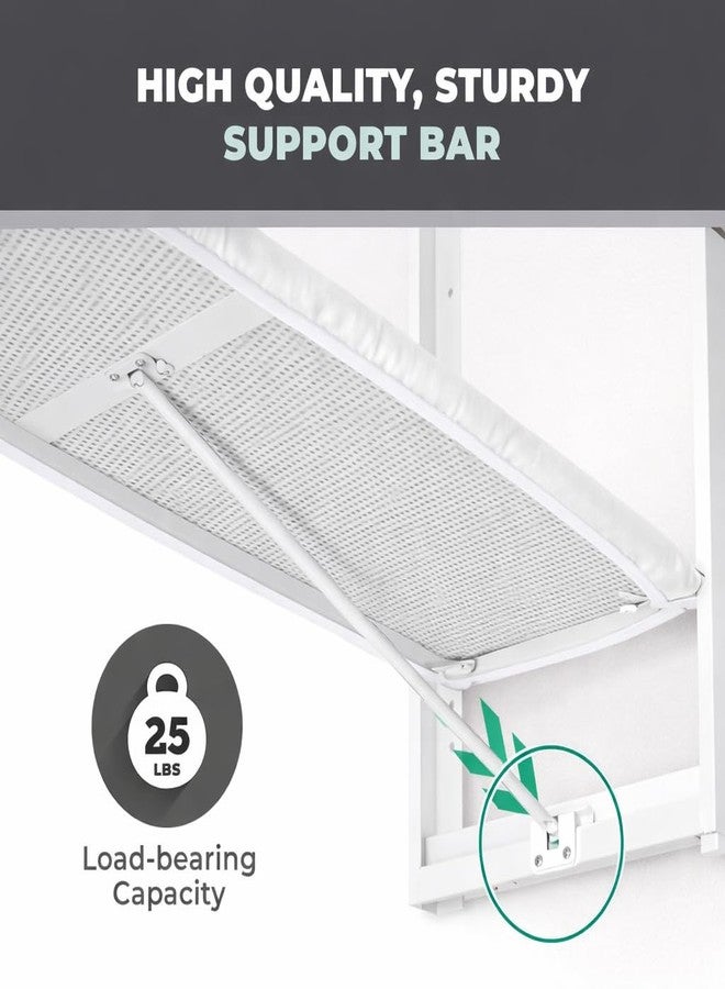 JAIMINI Home Wall Mount Ironing Table/Board | Space-Saving & Foldable Mechanism | White | DIY Assembly | Easy-Release Lever, Removable Cotton Cover & Mounting Hardware - Image 5