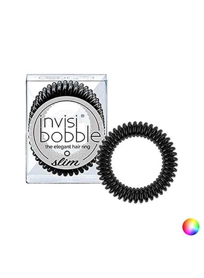 invisibobble SLIM Traceless Spiral Hair Ties - Pack of 3, True Black - Strong Elastic Grip Coil Hair Accessories for Women - No Kink, Non Soaking - Gentle for Girls Teens and Thick Hair - Image 1