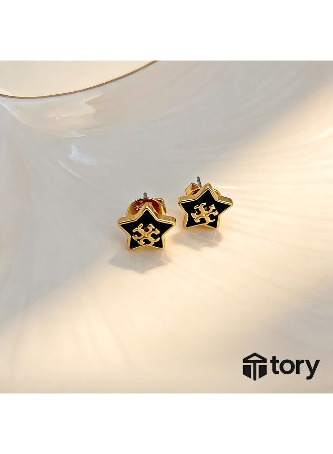 Tory Women's star-shaped stud earrings, classic logo, small, delicate, elegant, and versatile - Image 1