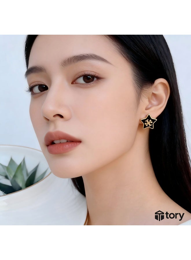 Tory Women's star-shaped stud earrings, classic logo, small, delicate, elegant, and versatile - Image 3