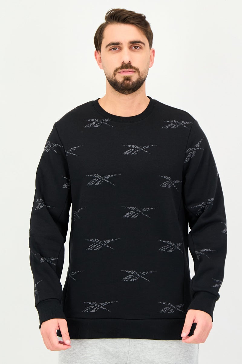Reebok Men Sportswear Fit Long Sleeve Outdoor Sweatshirt, Black - Image 1