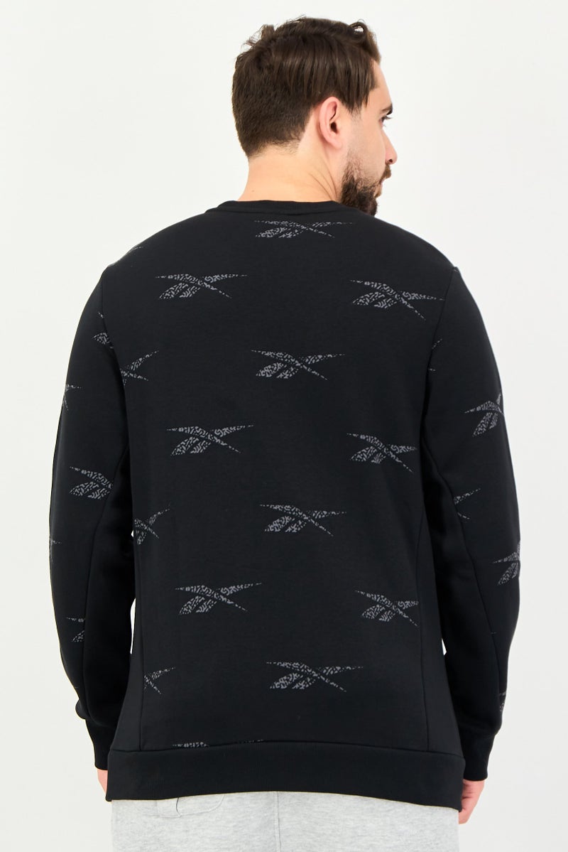 Reebok Men Sportswear Fit Long Sleeve Outdoor Sweatshirt, Black - Image 3