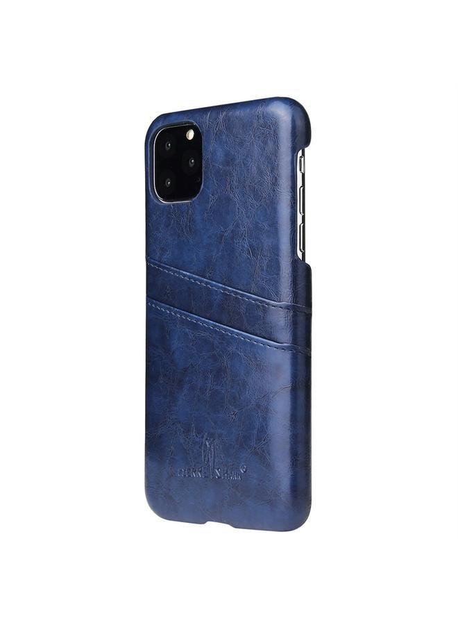 اس-توب جراب لهاتف iPhone 11 من Fierre Shann بتصميم شمع زيتي عتيق من جلد البولي يوريثان مع فتحات للبطاقات - Image 2