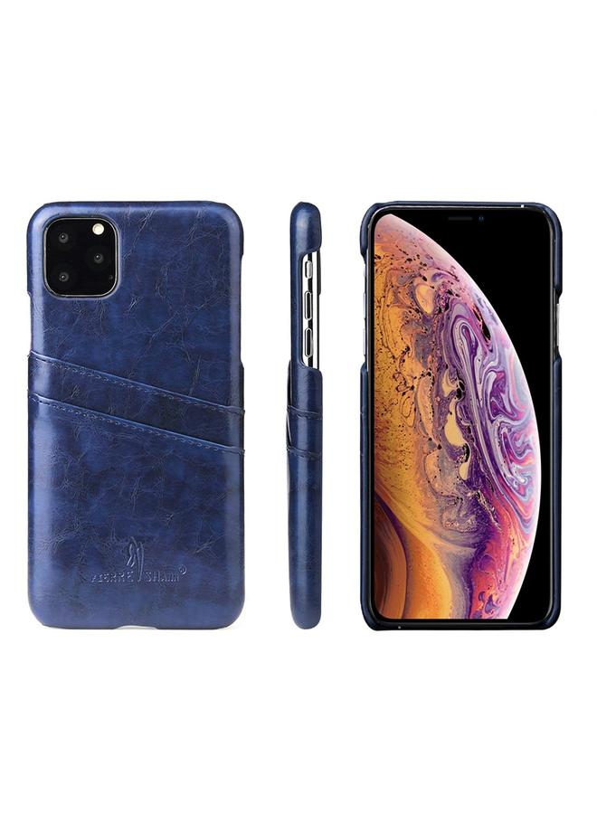 اس-توب جراب لهاتف iPhone 11 من Fierre Shann بتصميم شمع زيتي عتيق من جلد البولي يوريثان مع فتحات للبطاقات - Image 1