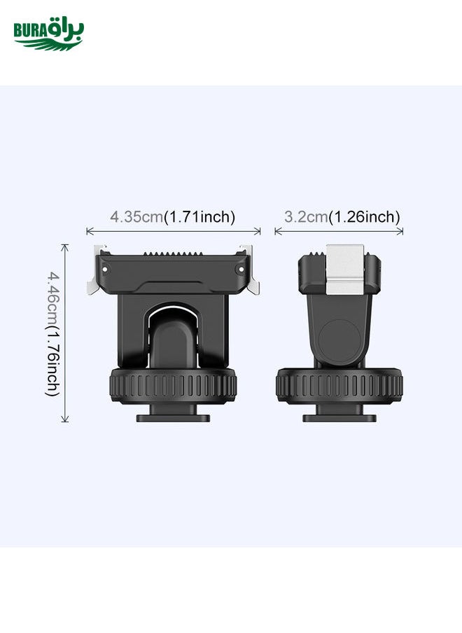 BURAQ For DJI Osmo Action 5 Pro / 4 / 3 PULUZ Cold Shoe Gimbal Quick Release Base Adapter (Black)  - Image 2