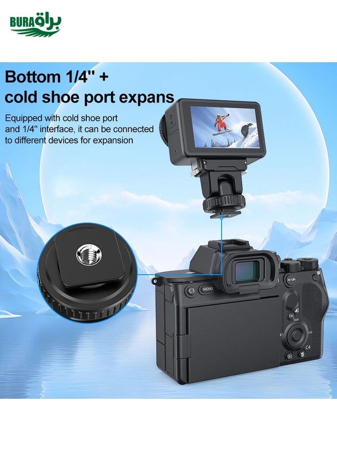 BURAQ For DJI Osmo Action 5 Pro / 4 / 3 PULUZ Cold Shoe Gimbal Quick Release Base Adapter (Black)  - Image 4