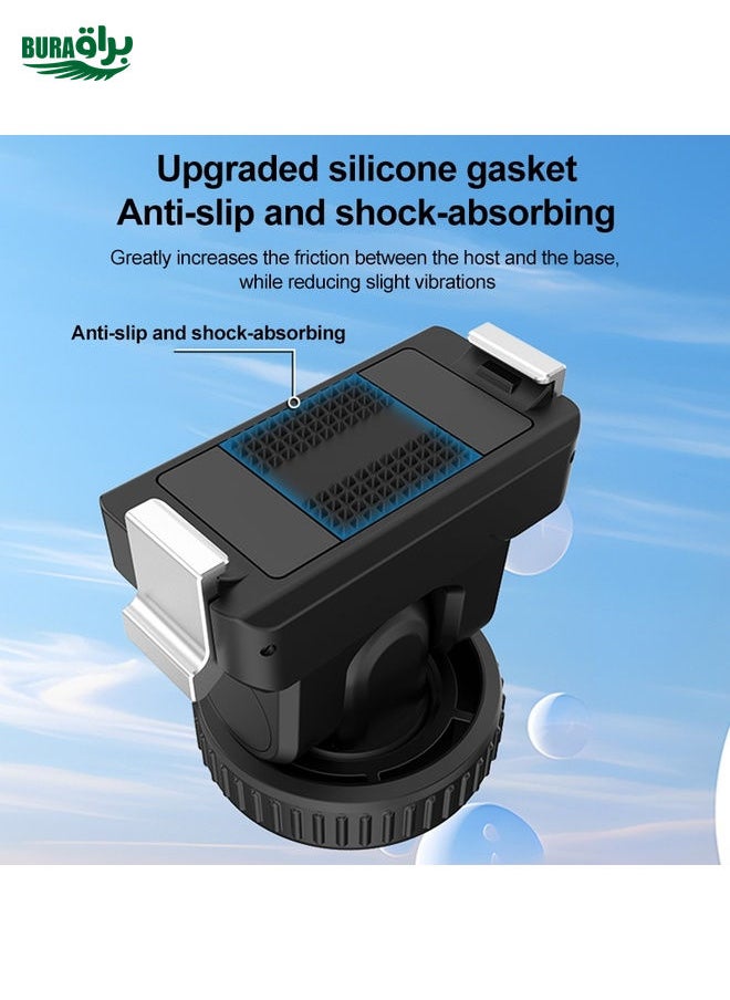 BURAQ For DJI Osmo Action 5 Pro / 4 / 3 PULUZ Cold Shoe Gimbal Quick Release Base Adapter (Black)  - Image 5
