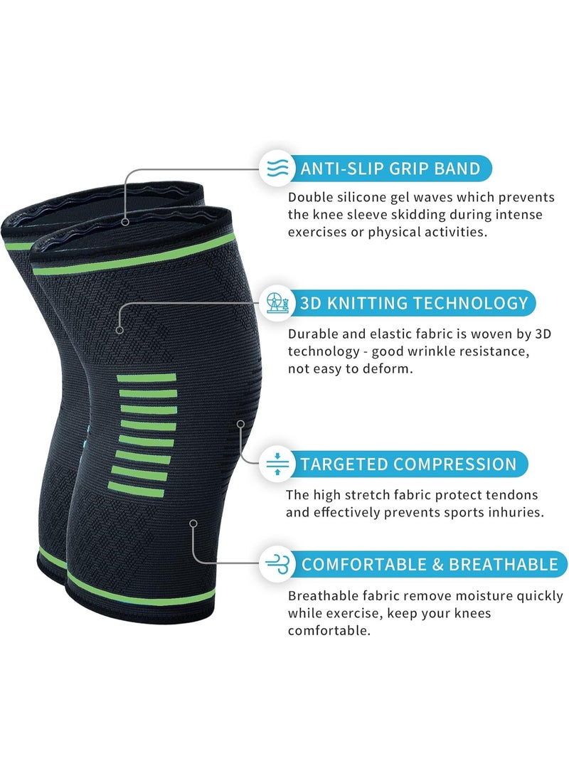 Breathable Knee Compression Sleeves - Strong Support for Sports, Gym & Joint Pain Prevention - Practical Daily Use - Image 2