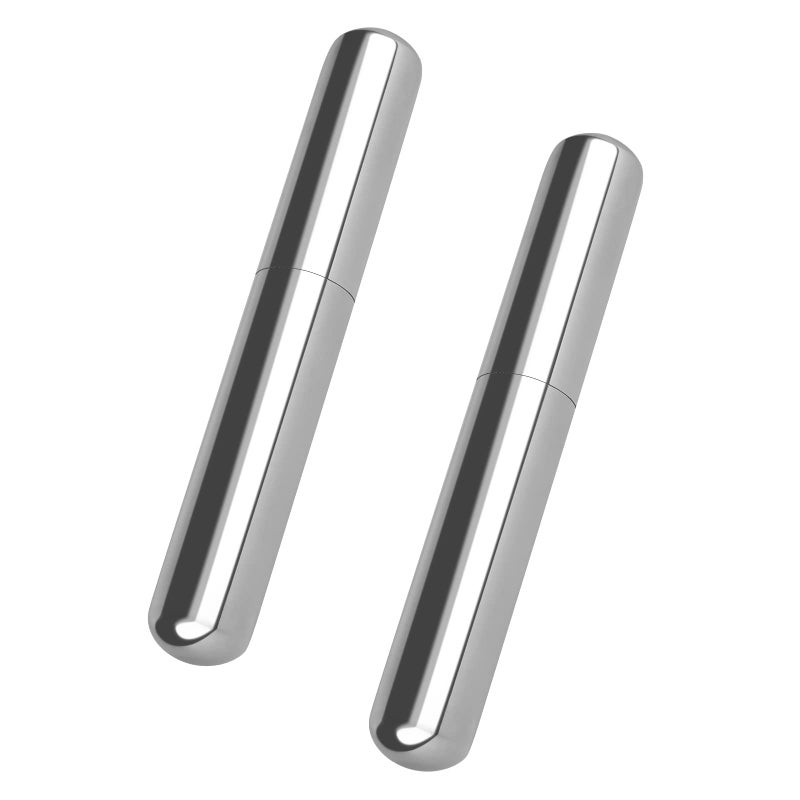 Linkidea 2 Pack Stainless Steel Cigar Case Tube Silver Up to 52 Ring Gauge Airtight Seal Portable Snap Closure - Image 3